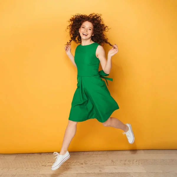 Textured Dress With Belt