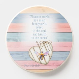 Custom Christian Pop Socket with inspirational faux pastel wood, heart, bee and scripture accents